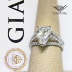 3.50 Carat Pear Brilliant Diamond 18k White Gold Ring GIA BRAND NEW