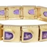 Amethyst 
Diamond Ladies Bracelet in 14k Yellow Gold