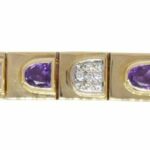 Amethyst 
Diamond Ladies Bracelet in 14k Yellow Gold