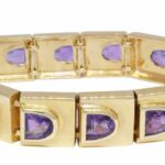 Amethyst 
Diamond Ladies Bracelet in 14k Yellow Gold