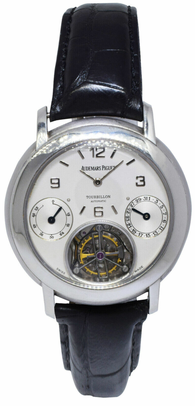 Audemars Piguet Jules Audemars Tourbillon Platinum Silver Dial Date Auto 25718PT