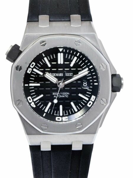 Audemars Piguet Royal Oak Offshore Steel Diver Black Dial 42mm Watch B/P 15710ST