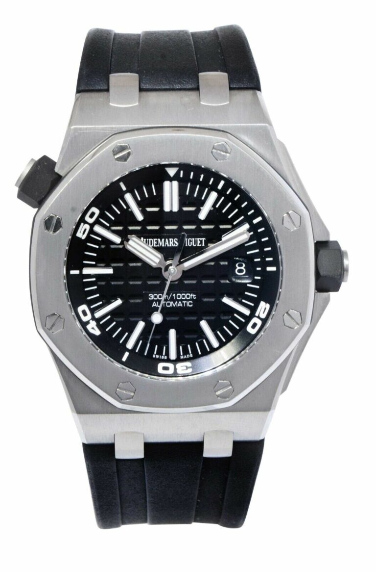 Audemars Piguet Royal Oak Offshore Steel Diver Black Dial 42mm Watch B/P 15710ST