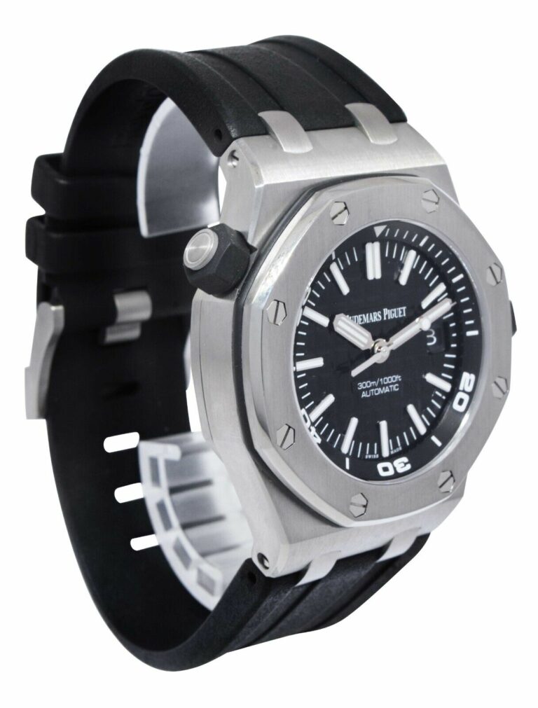 Audemars Piguet Royal Oak Offshore Steel Diver Black Dial 42mm Watch B/P 15710ST