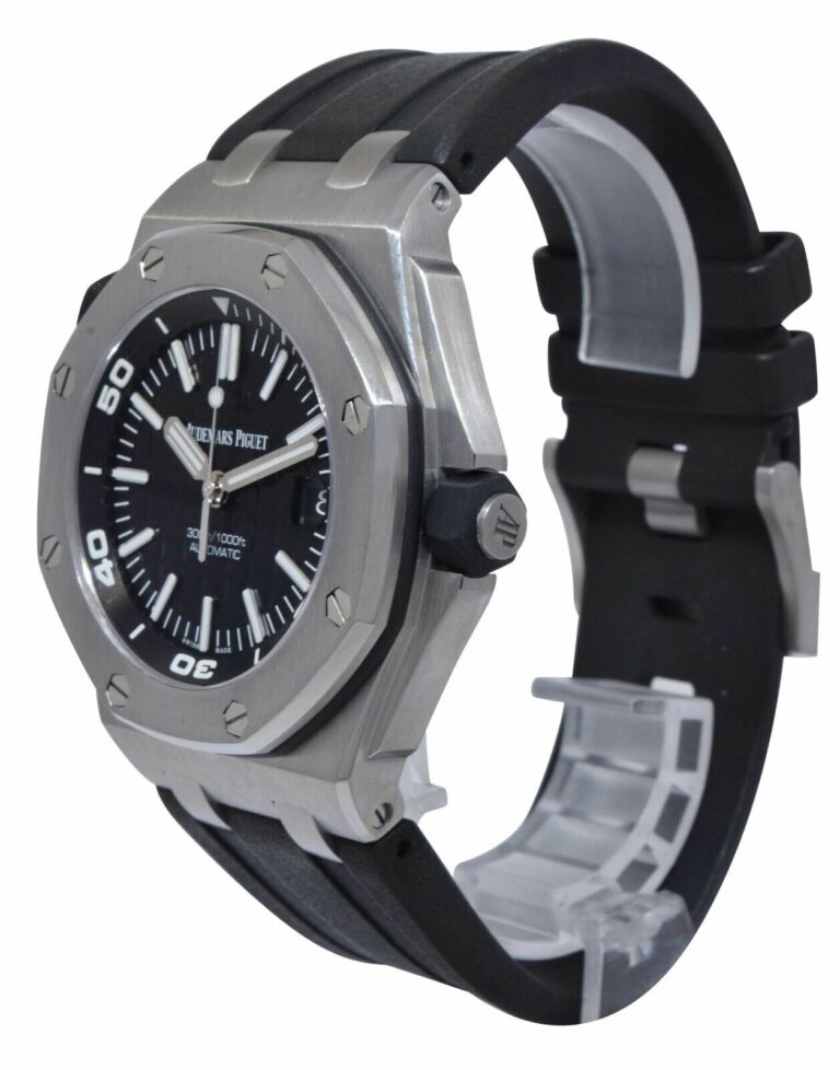 Audemars Piguet Royal Oak Offshore Steel Diver Black Dial 42mm Watch B/P 15710ST