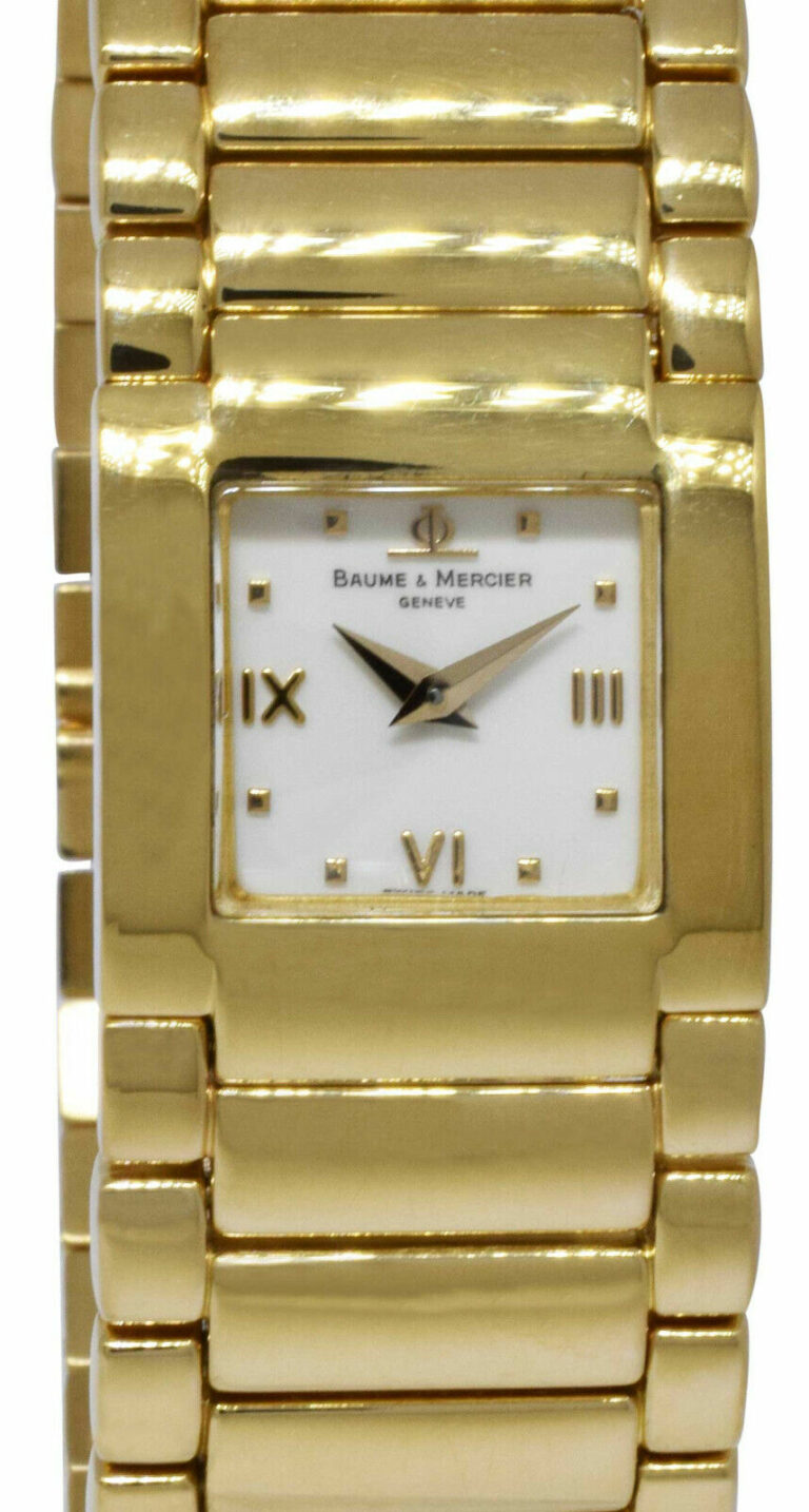 Baume 
Mercier Catwalk 18k Yellow Gold Ladies 21mm Quartz Watch/Box MV045223