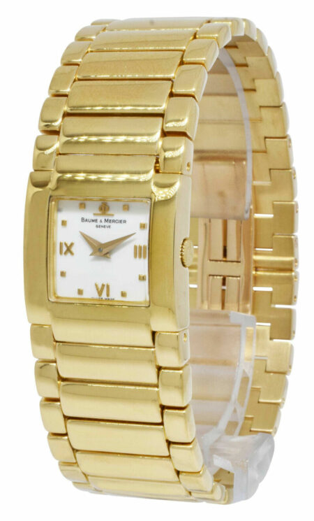 Baume & Mercier Catwalk 18k Yellow Gold Ladies 21mm Quartz Watch/Box MV045223