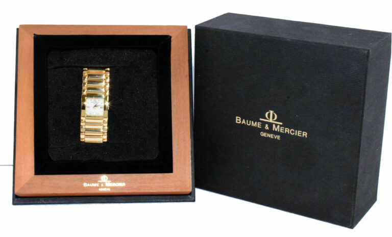 Baume 
Mercier Catwalk 18k Yellow Gold Ladies 21mm Quartz Watch/Box MV045223