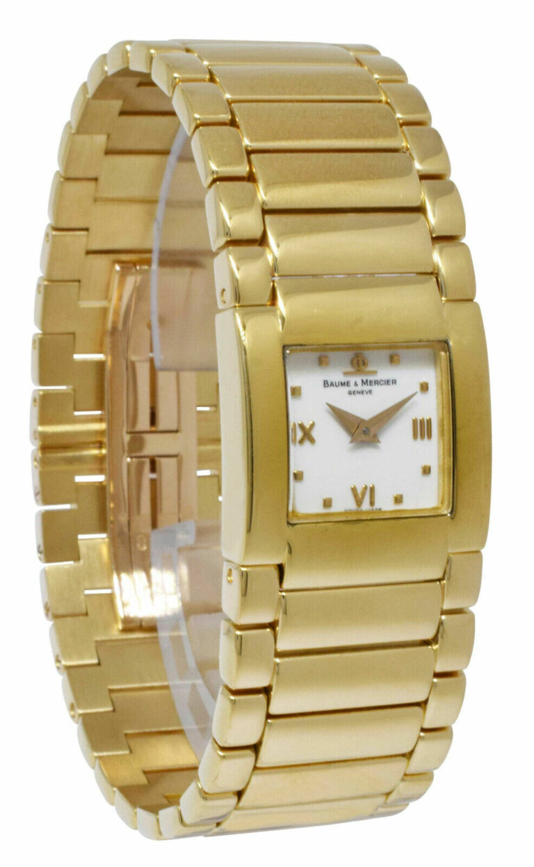 Baume 
Mercier Catwalk 18k Yellow Gold Ladies 21mm Quartz Watch/Box MV045223