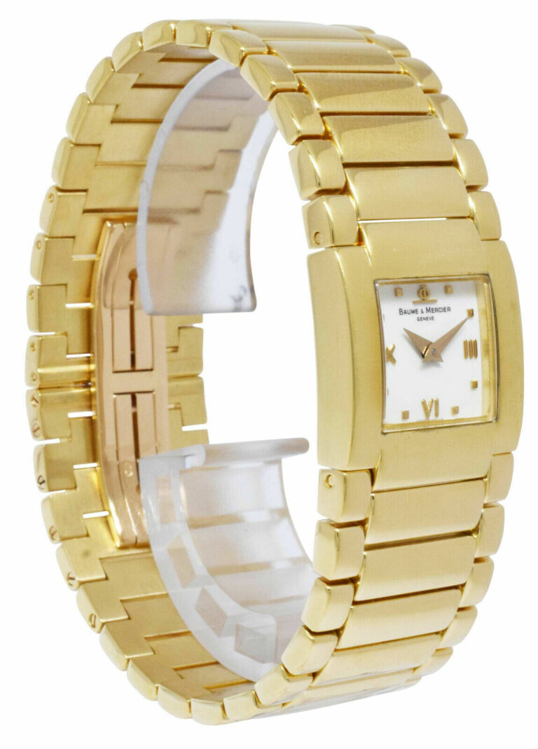 Baume 
Mercier Catwalk 18k Yellow Gold Ladies 21mm Quartz Watch/Box MV045223