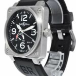 Bell 
Ross Aviation Steel Power Reserve Black Dial Mens 46mm Watch BR01-97