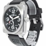 Bell 
Ross Aviation Steel Power Reserve Black Dial Mens 46mm Watch BR01-97