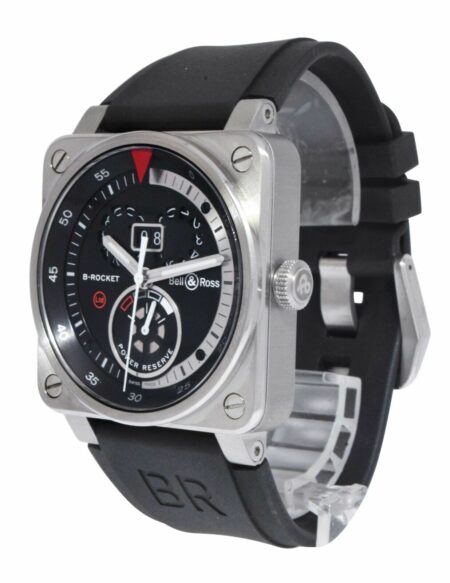 Bell & Ross BR 03-90 B-Rocket Steel Power Reserve Mens 42mm Watch B/P BR0390