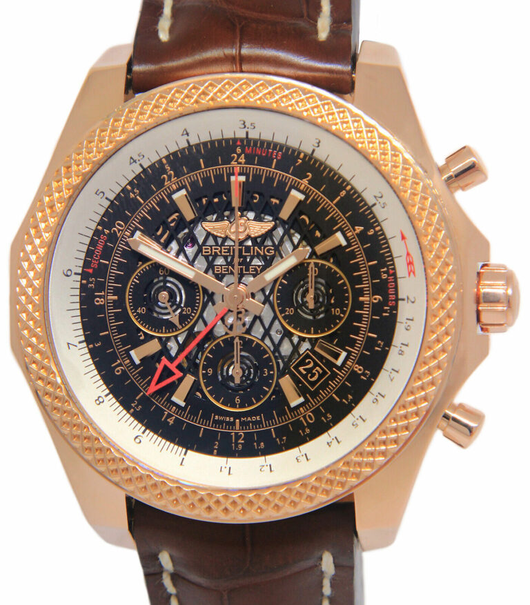 Breitling Bentley B04 GMT 18k Rose Gold Skeleton Mens 49mm Watch +Box RB0431