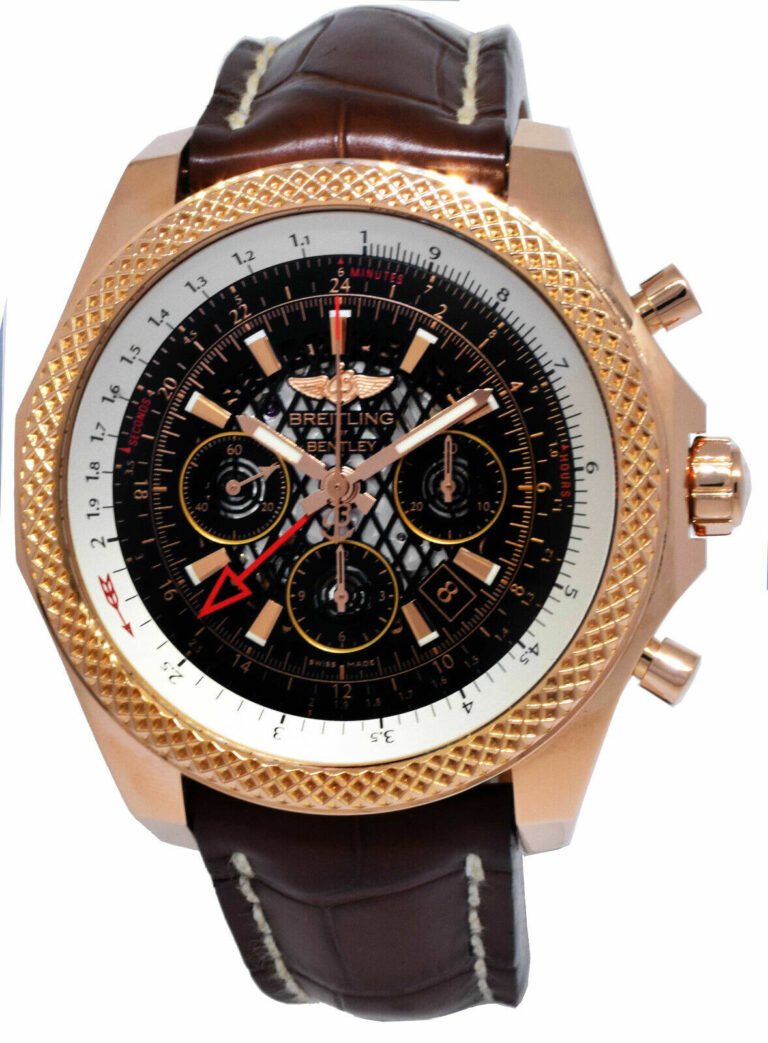 Breitling Bentley B04 GMT 18k Rose Gold Skeleton Mens 49mm Watch +Box RB0431