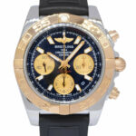 Breitling Chronomat 41 Chronograph Steel 
18k Rose Gold Bezel Mens Watch CB0140