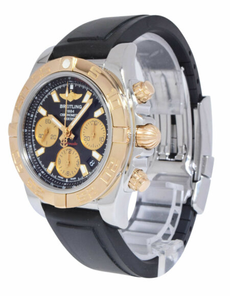 Breitling Chronomat 41 Chronograph Steel & 18k Rose Gold Bezel Mens Watch CB0140