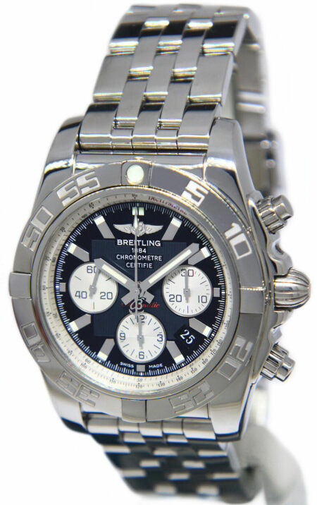 Breitling Chronomat 44 B01 Steel Black/Silver Dial Mens Watch AB0110