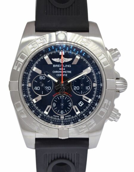 Breitling Chronomat 44 Chronograph Steel Black Dial Mens Watch B/P AB0110