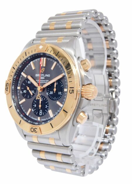 Breitling Chronomat B01 42 Chronograph 18k Rose Gold/Steel Mens Watch B/P UB0134