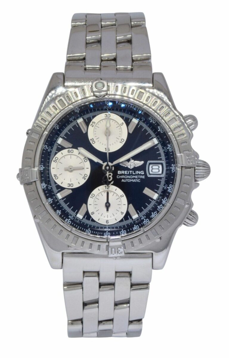 Breitling Chronomat Chronograph Steel Black/Silver Dial Mens 40mm Watch A13352