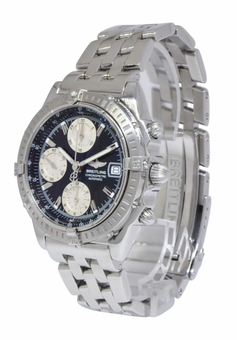 Breitling Chronomat Chronograph Steel Black/Silver Dial Mens 40mm Watch A13352