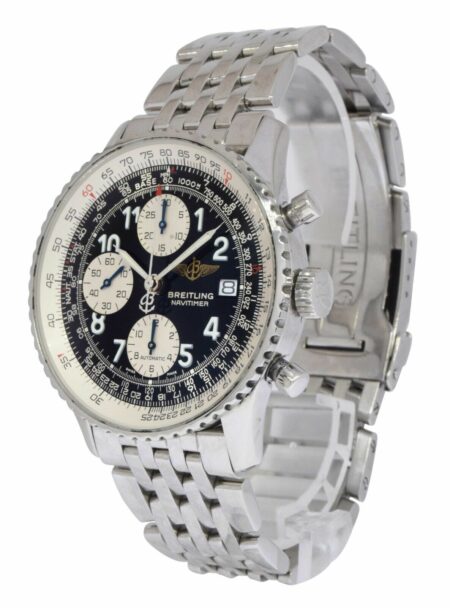 Breitling Old Navitimer Chronograph Steel Black Dial Mens 41mm Watch A13322