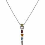 Bvlgari Allegra Diamond 
Multicolor Gemstones 18k White Gold Pendant Necklace