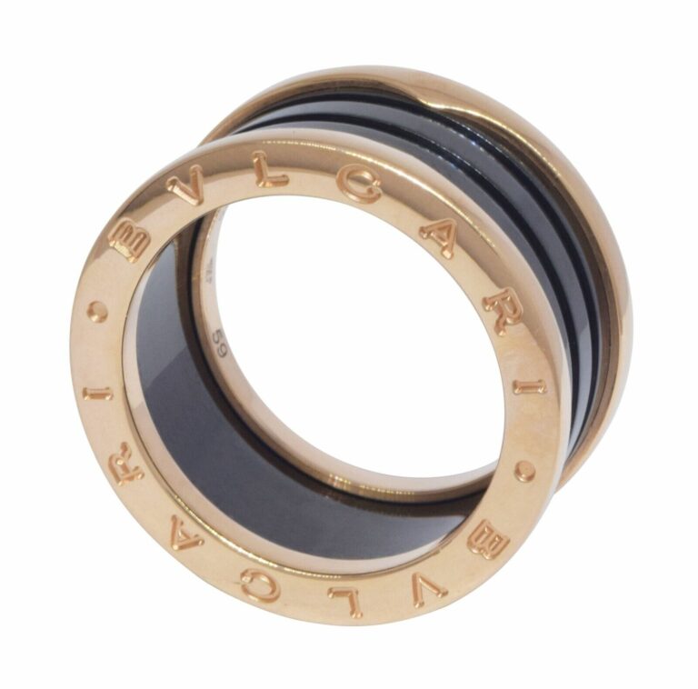 Bvlgari B.Zero1 18k Rose Gold 
Black Ceramic Four Band Ring Size 59 B/P 345857