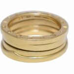 Bvlgari B.Zero1 18k Yellow Gold 3 Band Ring Size 51