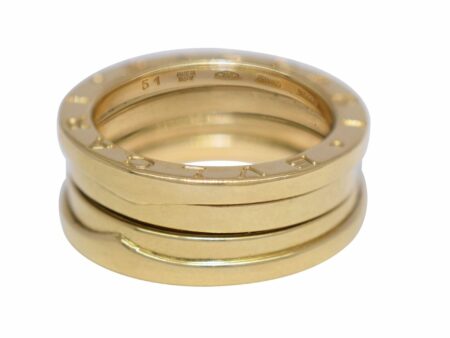 Bvlgari B.Zero1 18k Yellow Gold 3 Band Ring Size 51