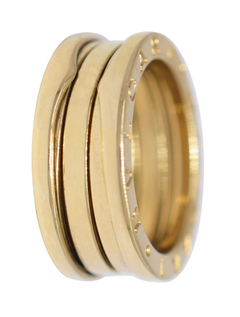 Bvlgari B.Zero1 18k Yellow Gold 3 Band Ring Size 51