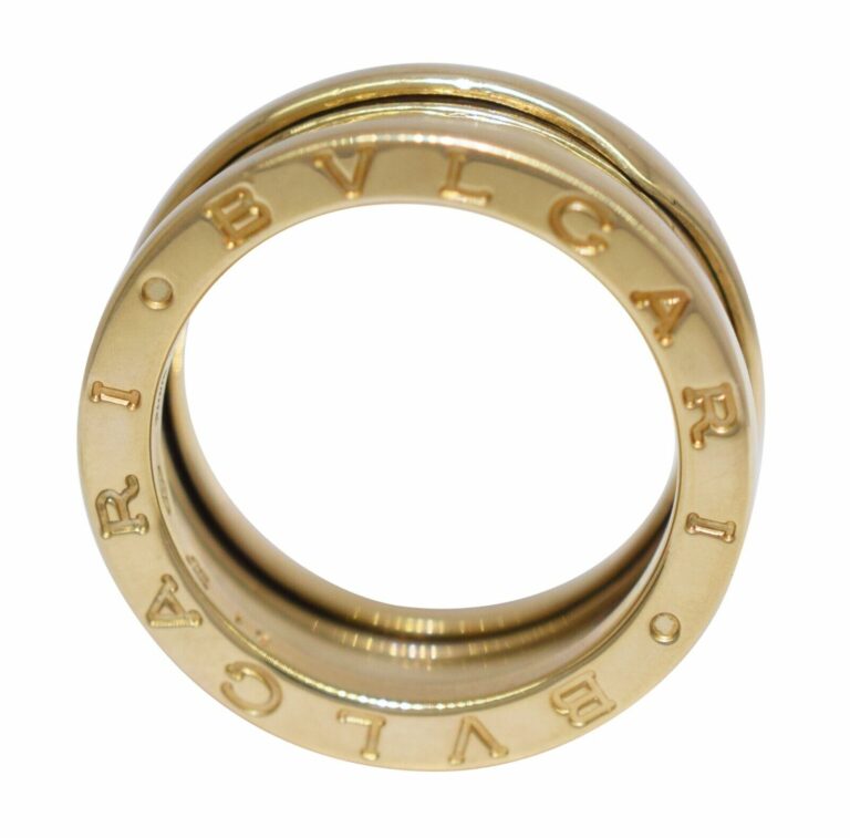 Bvlgari B.Zero1 18k Yellow Gold 3 Band Ring Size 51