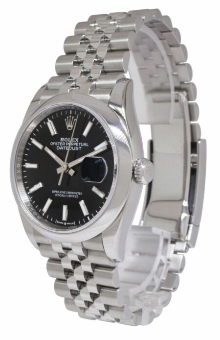 Rolex Datejust Steel Black Dial Bracelet Mens 36mm Watch B/P '20 126200