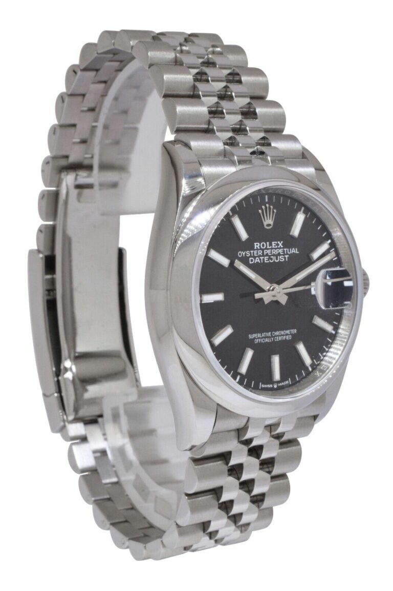 Rolex Datejust Steel Black Dial Bracelet Mens 36mm Watch B/P '20 126200