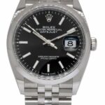 Rolex Datejust Steel Black Dial Bracelet Mens 36mm Watch B/P '20 126200