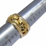 Carrera Y Carrera 18k Yellow Gold Floral Motif 
Diamond Band Ring Size 7.25