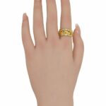 Carrera Y Carrera 18k Yellow Gold Floral Motif 
Diamond Band Ring Size 7.25