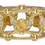 Carrera Y Carrera Cherub 18k Yellow Gold 
Diamond Band Ring Size 7.5