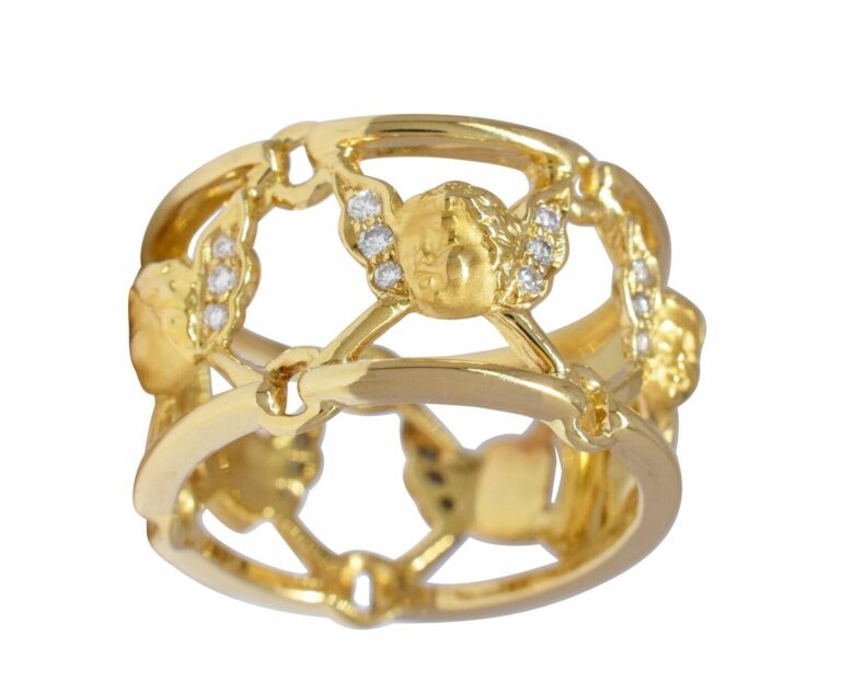 Carrera Y Carrera Cherub 18k Yellow Gold 
Diamond Band Ring Size 7.5