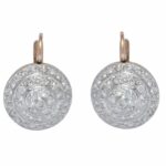 3.00 Carat Diamond Button Earrings in 14k White 
Rose Gold