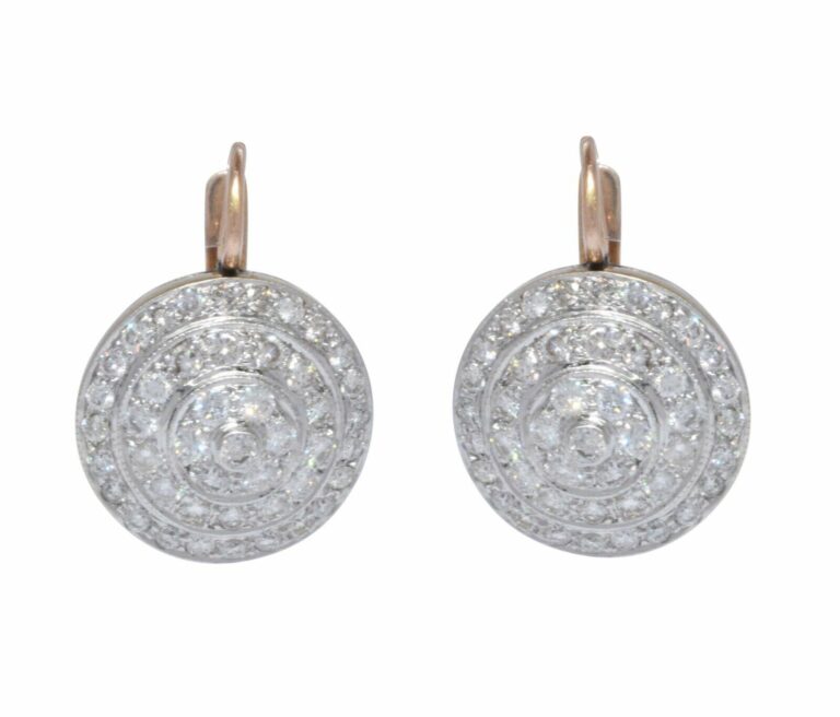 3.00 Carat Diamond Button Earrings in 14k White 
Rose Gold