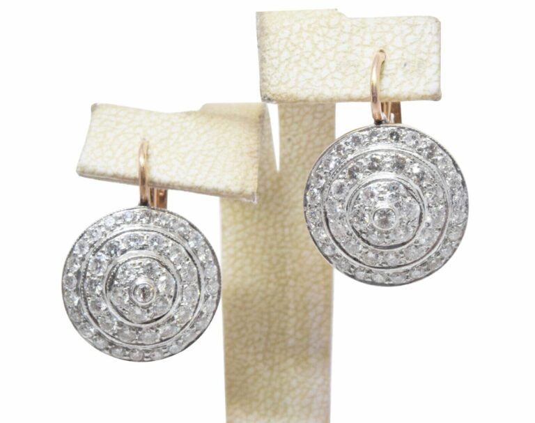 3.00 Carat Diamond Button Earrings in 14k White 
Rose Gold