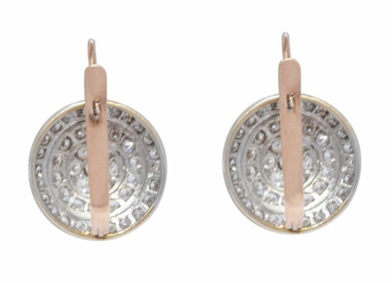 3.00 Carat Diamond Button Earrings in 14k White 
Rose Gold