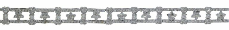 5.50 Ct Diamond 18k White Gold Flower Tennis Bracelet 7"