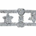 5.50 Ct Diamond 18k White Gold Flower Tennis Bracelet 7"