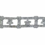 5.50 Ct Diamond 18k White Gold Flower Tennis Bracelet 7"