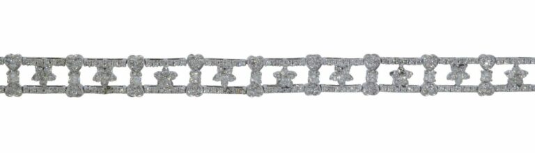 5.50 Ct Diamond 18k White Gold Flower Tennis Bracelet 7"