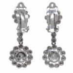 7.58 ct Diamond Flowers Motif 14k White Gold Necklace 
Earrings Set