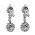 7.58 ct Diamond Flowers Motif 14k White Gold Necklace 
Earrings Set